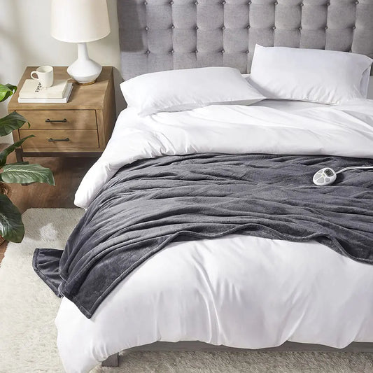 Serta Electric Heated Blanket – Soft Plush Fast Heating & Safety
